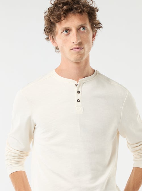 T-shirt met tuniekhals en lange mouw - Kiabi