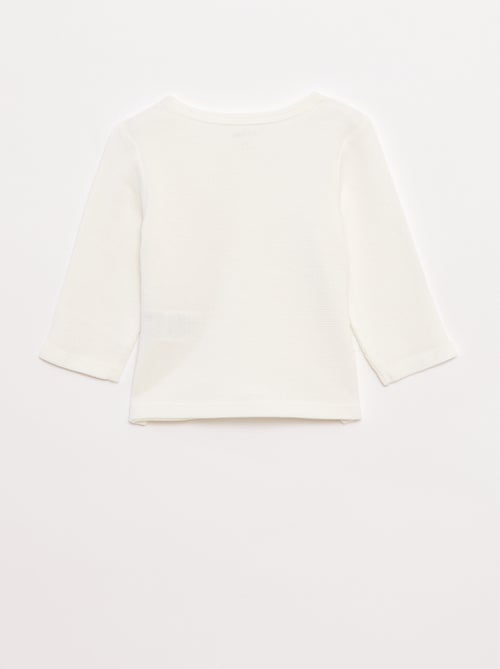 T-shirt met tuniekhals en wafeltextuur - Kiabi