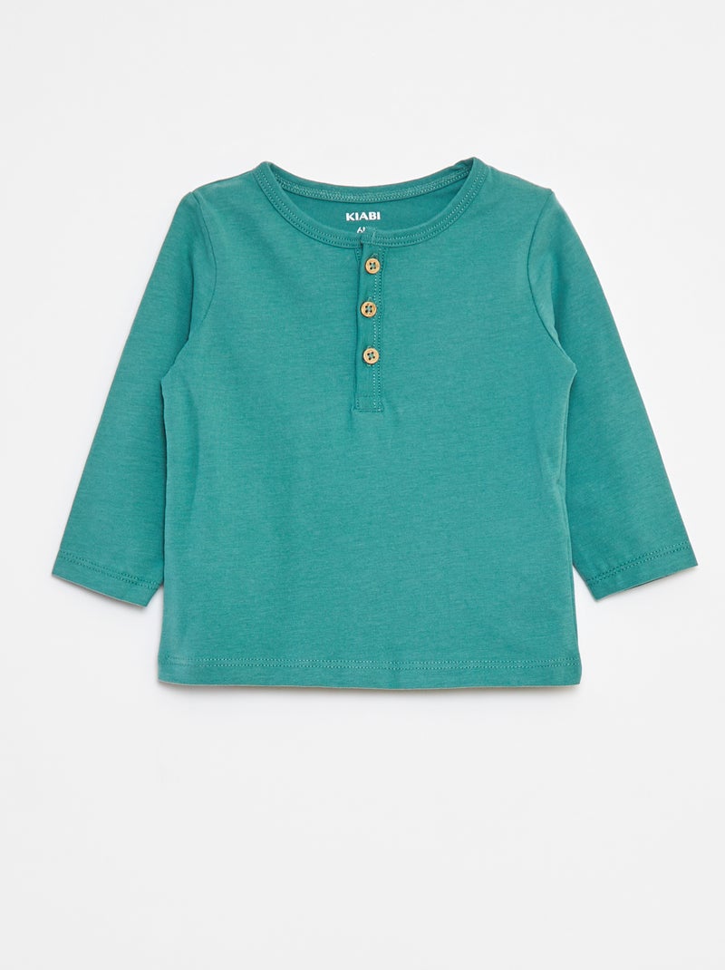 T-shirt met tuniekhals Groen - Kiabi