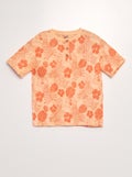 T-shirt met tuniekhals ORANJE - Kiabi