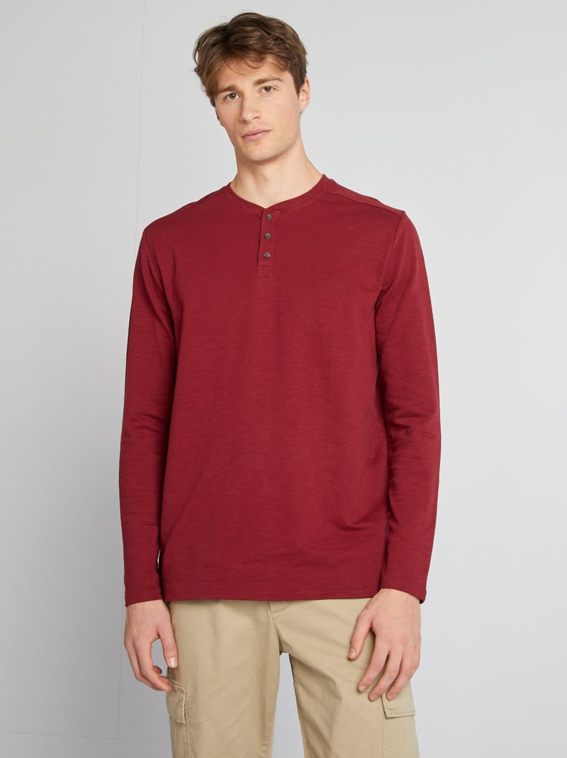 T-shirt met tuniekhals ROOD - Kiabi