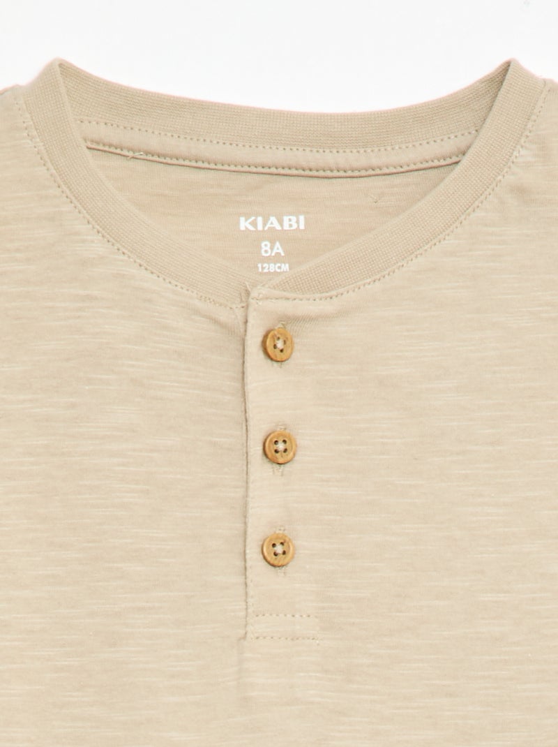 T-shirt met tuniekkraag Biege - Kiabi