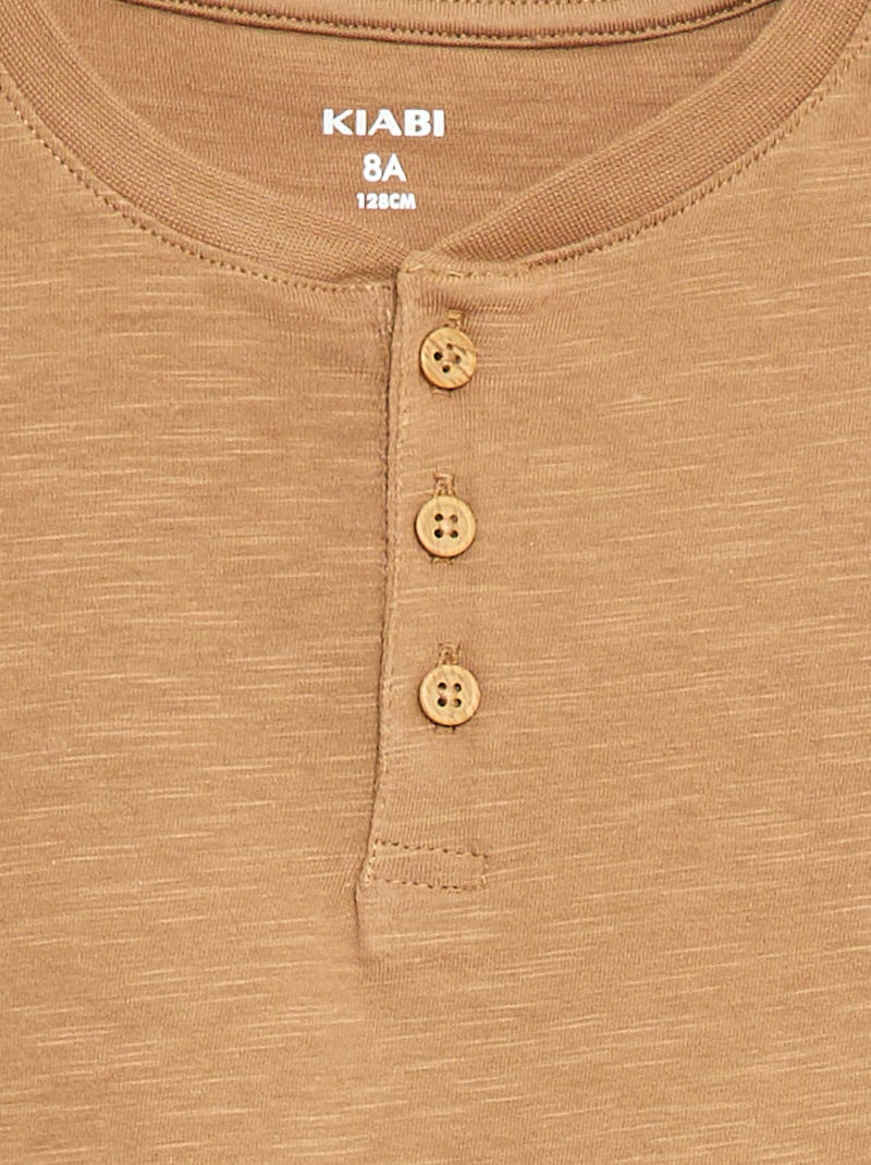 T-shirt met tuniekkraag Biege - Kiabi