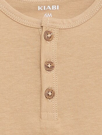 T-shirt met tuniekkraag en knoopjes