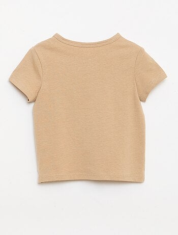 T-shirt met tuniekkraag en knoopjes