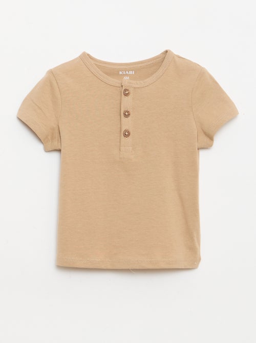 T-shirt met tuniekkraag en knoopjes - Kiabi