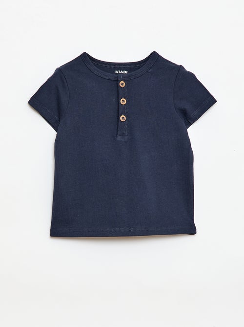 T-shirt met tuniekkraag en knoopjes - Kiabi