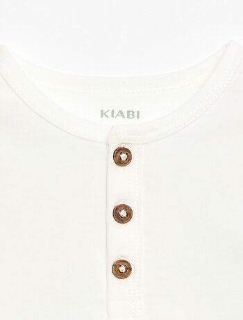 T-shirt met tuniekkraag en knoopjes