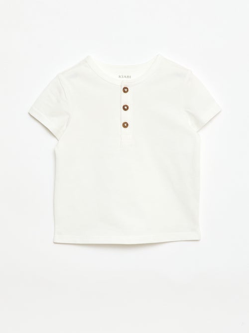 T-shirt met tuniekkraag en knoopjes - Kiabi