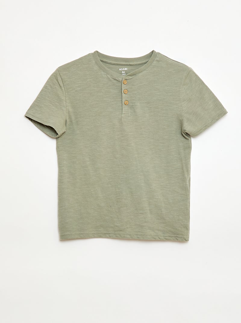 T-shirt met tuniekkraag Groen - Kiabi