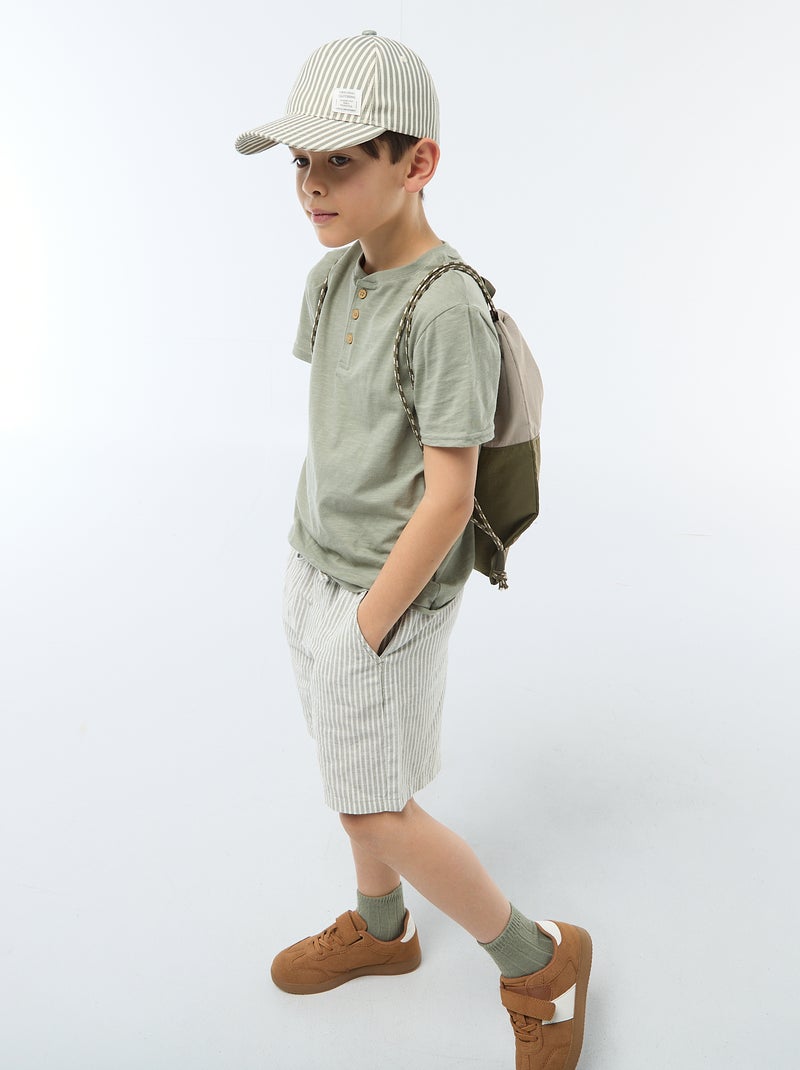 T-shirt met tuniekkraag Groen - Kiabi