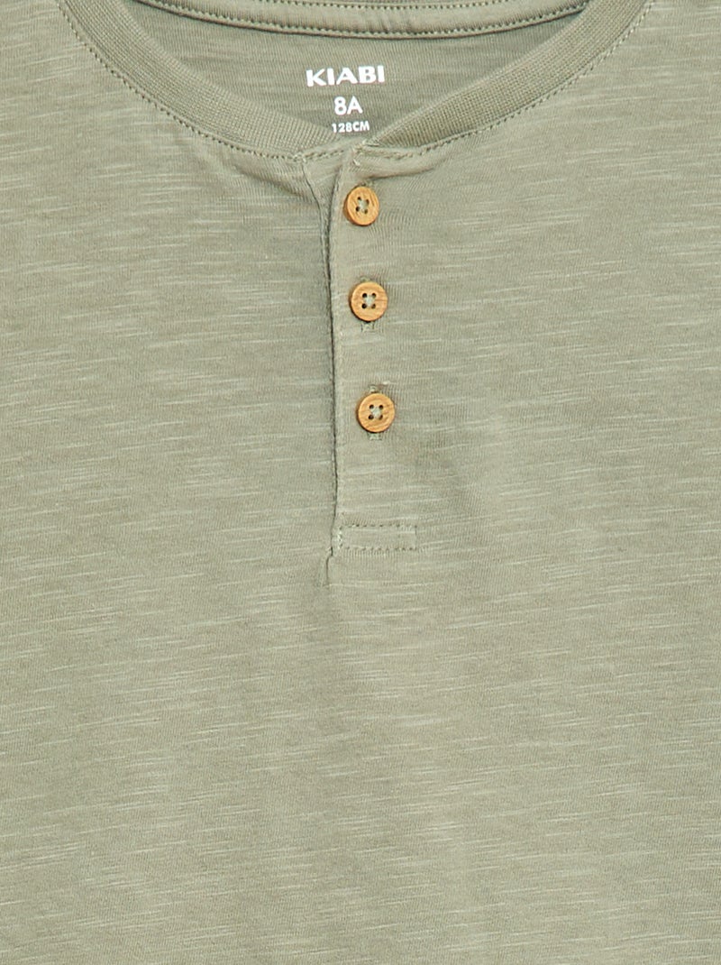 T-shirt met tuniekkraag Groen - Kiabi