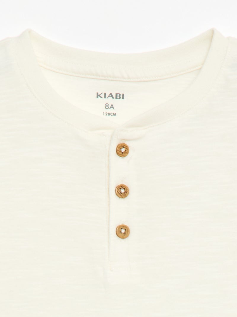 T-shirt met tuniekkraag Wit - Kiabi