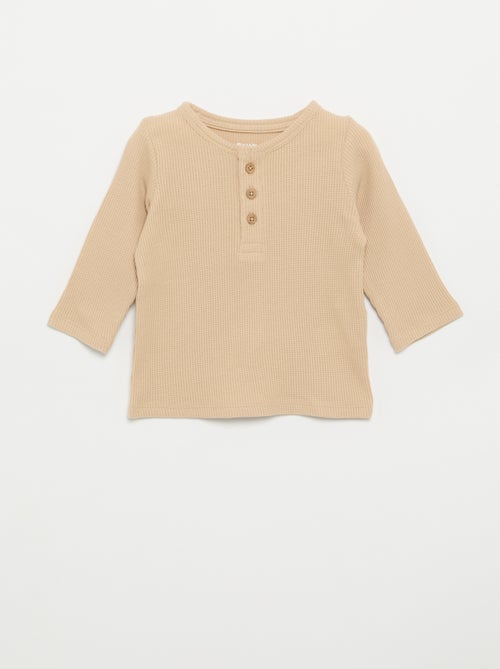 T-shirt met Tunisische kraag - Kiabi