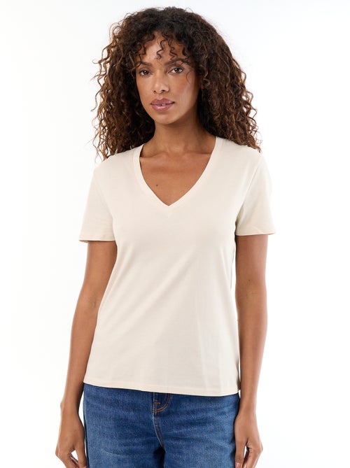 T-shirt met V-hals - Kiabi