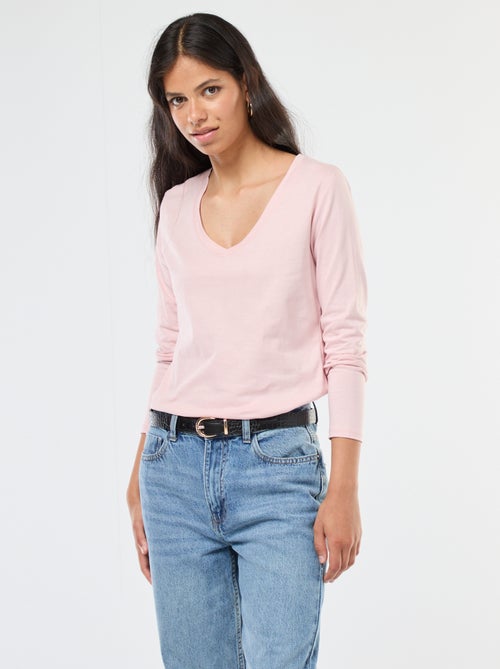 T-shirt met V-hals - Kiabi