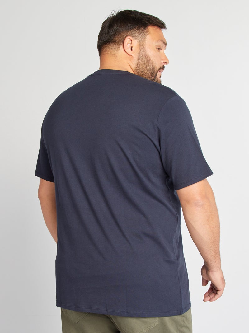 T-shirt met V-hals BLAUW - Kiabi