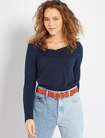 T-shirt met V-hals