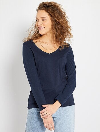 T-shirt met V-hals