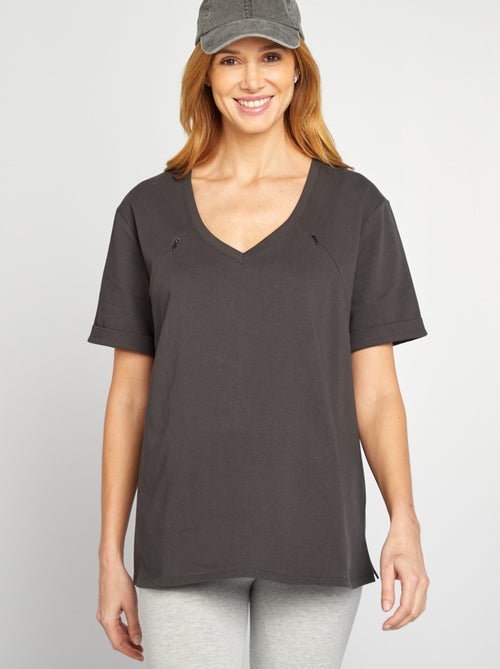 T-shirt met V-hals | Borstvoedingsmodel - Kiabi
