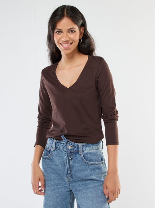 T-shirt met V-hals - Kiabi