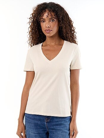 T-shirt met V-hals