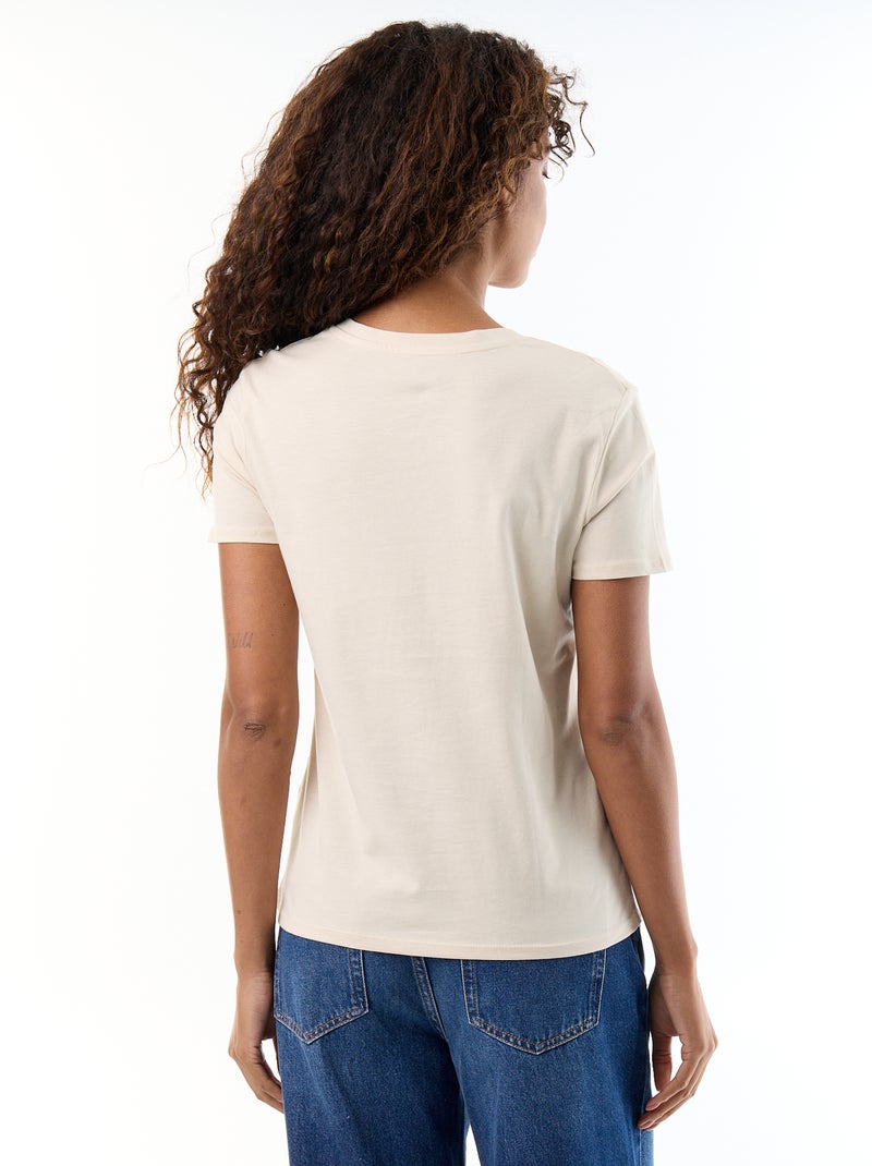 T-shirt met V-hals Grijs - Kiabi