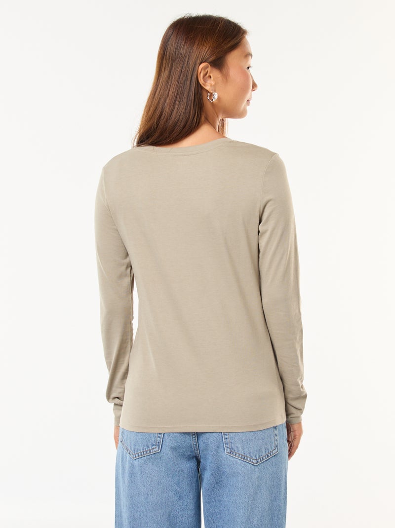 T-shirt met V-hals Groen - Kiabi