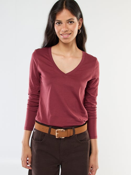 T-shirt met V-hals - Kiabi