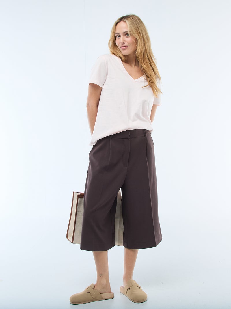 T-shirt met V-hals Rose - Kiabi