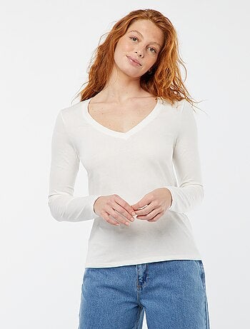 T-shirt met V-hals