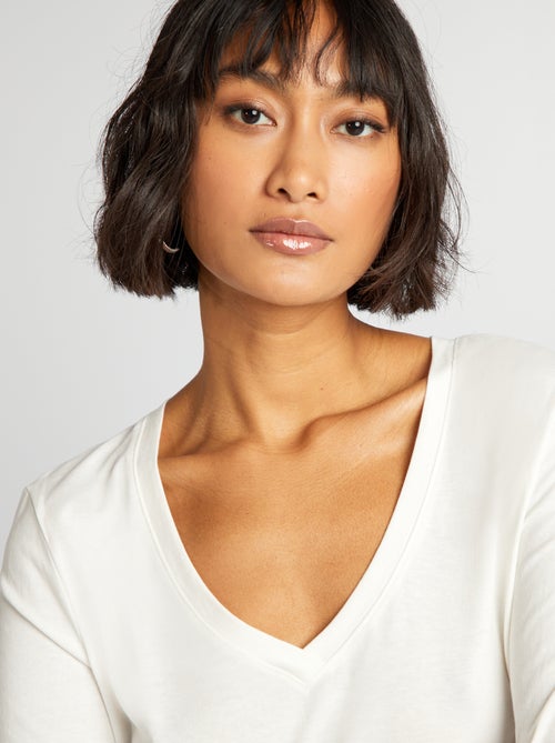 T-shirt met V-hals - Kiabi