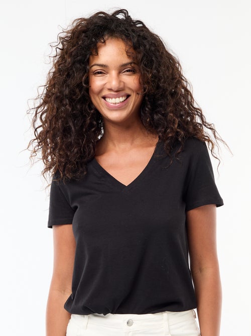 T-shirt met V-hals - Kiabi