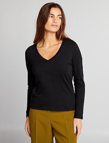 T-shirt met V-hals