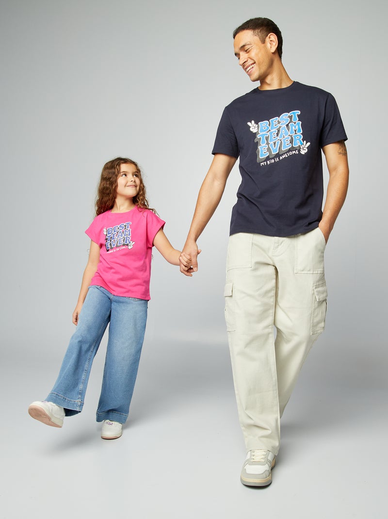 T-shirt met vaderdagprint BLAUW - Kiabi