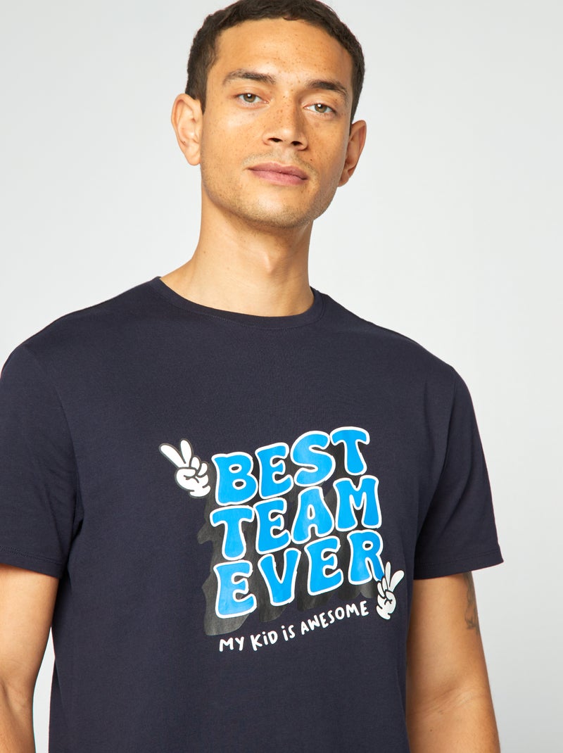 T-shirt met vaderdagprint BLAUW - Kiabi