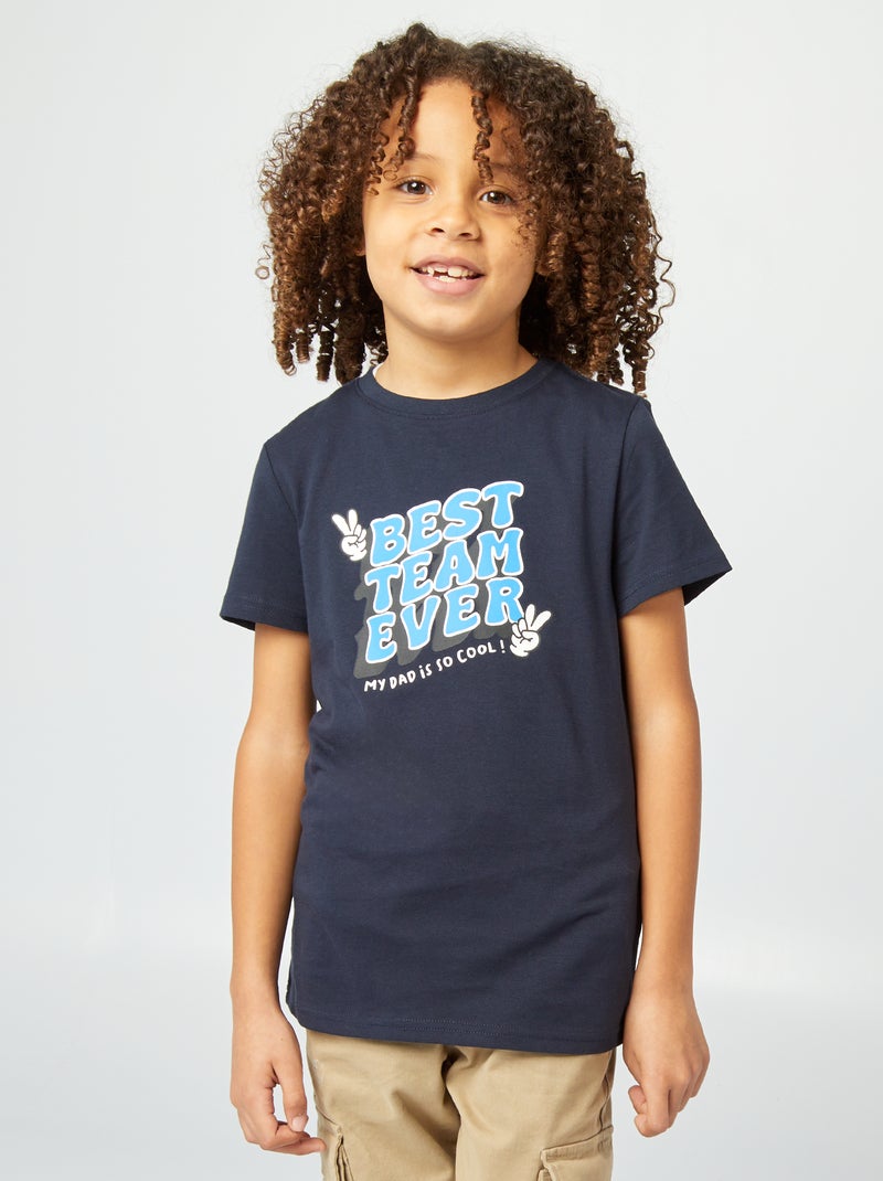 T-shirt met vaderdagprint Blauw - Kiabi