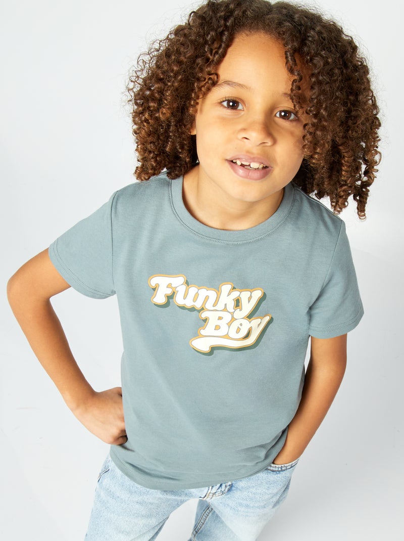 T-shirt met vaderdagprint Blauw - Kiabi