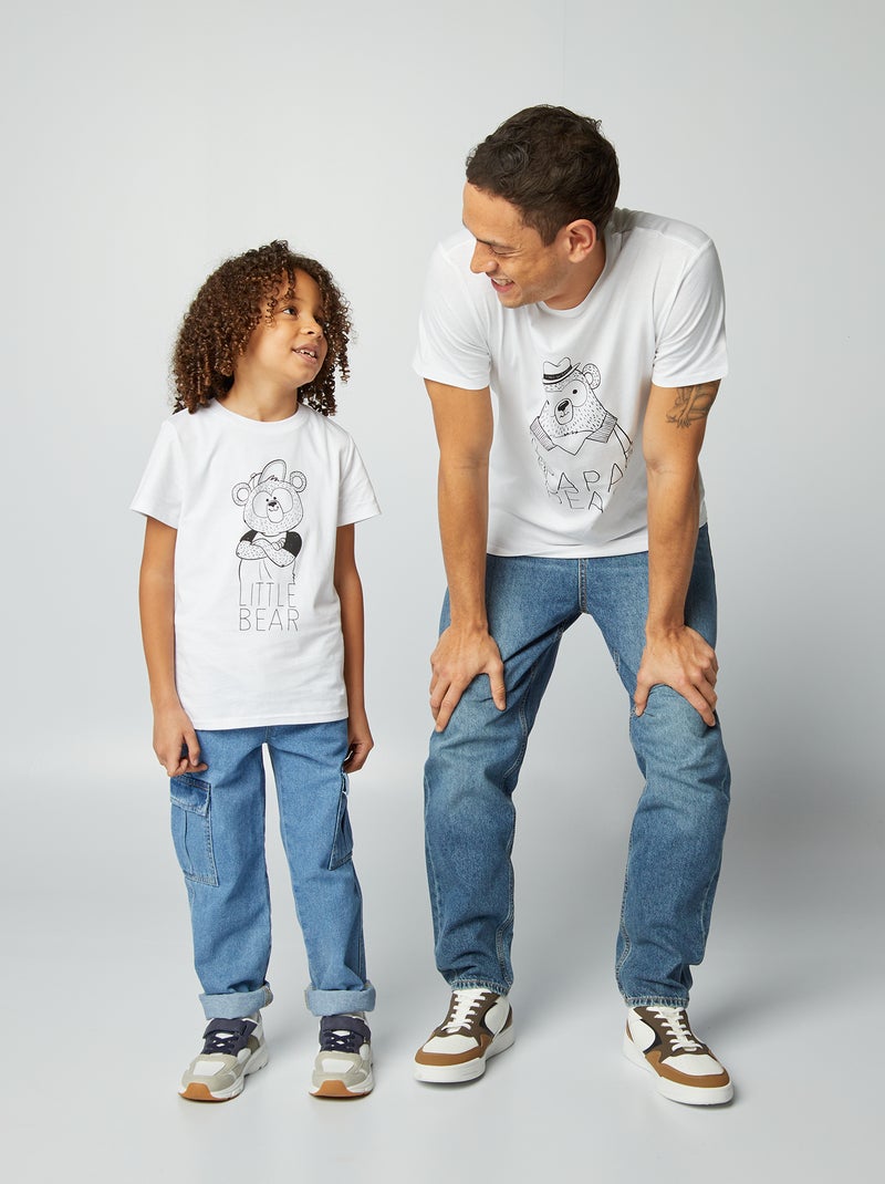 T-shirt met vaderdagprint Wit - Kiabi