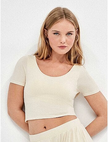 T-shirt met vaste cup