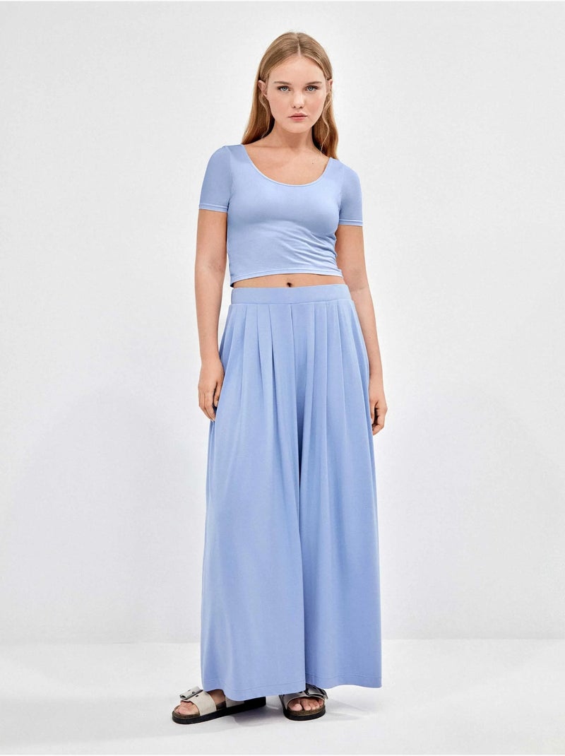 T-shirt met vaste cup Blauw - Kiabi