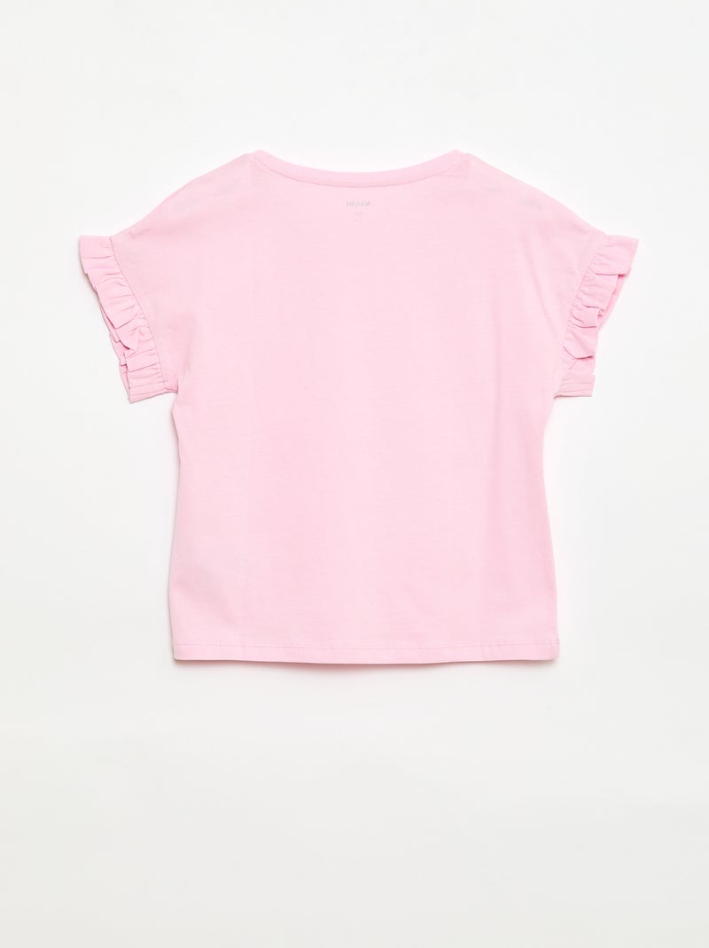 T-shirt met volanmouwen Rose - Kiabi