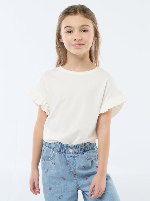 T-shirt met volanmouwen - Kiabi