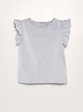 T-shirt met volants BLAUW - Kiabi