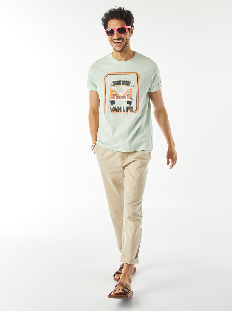 T-shirt met Volkswagenprint en korte mouw blauw - Kiabi