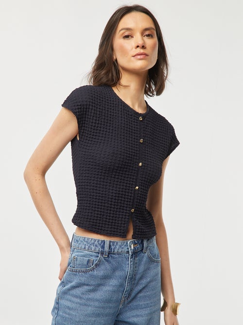 T-shirt met wafeltextuur - Kiabi