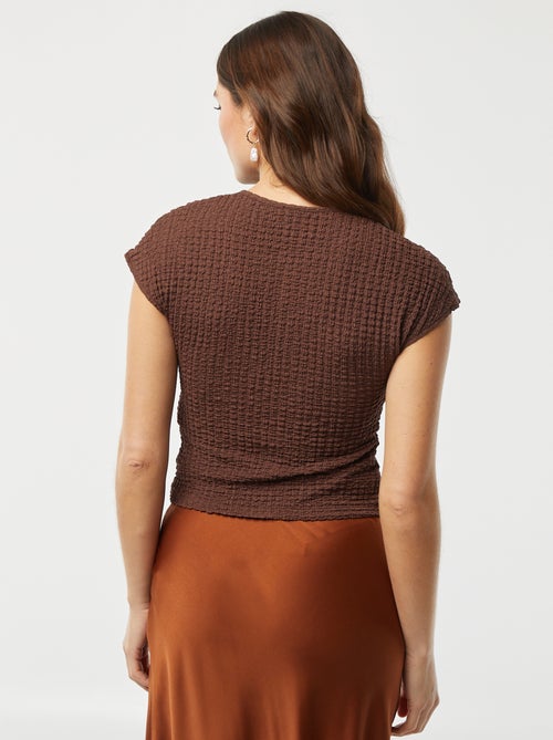 T-shirt met wafeltextuur - Kiabi