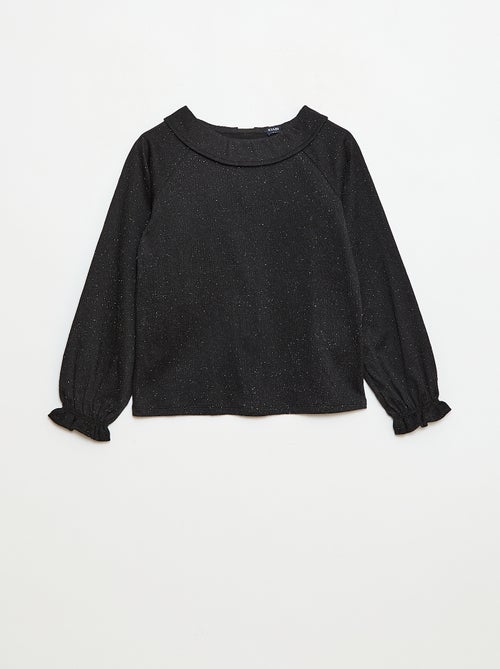 T-shirt met wafeltextuur en kraagje - Kiabi