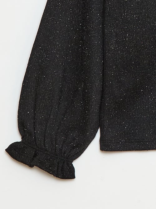 T-shirt met wafeltextuur en kraagje - Kiabi