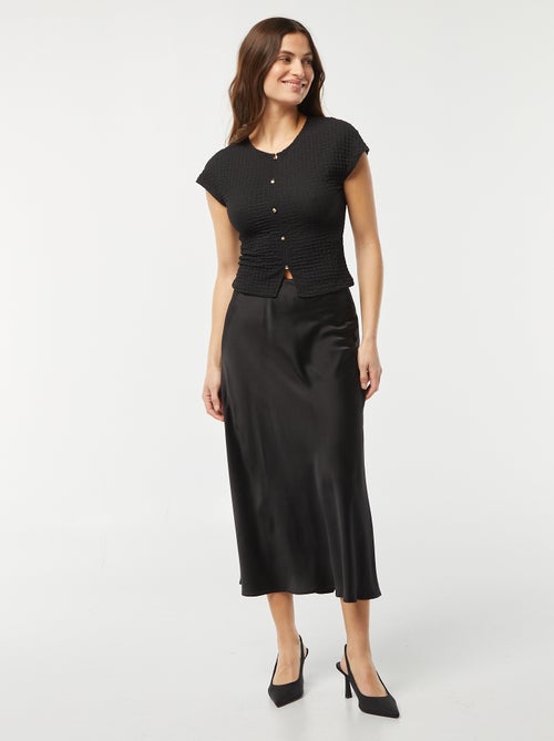 T-shirt met wafeltextuur - Kiabi